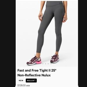Lululemon Size 8 Fast and Free 25in Tight